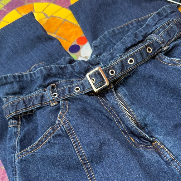 High-Waisted Emory Park Dark Blue Jeans with The Belt - Picture 6 of 8